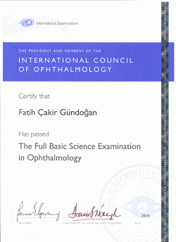 Kayseri Göz Doktoru: ICO sertifikası