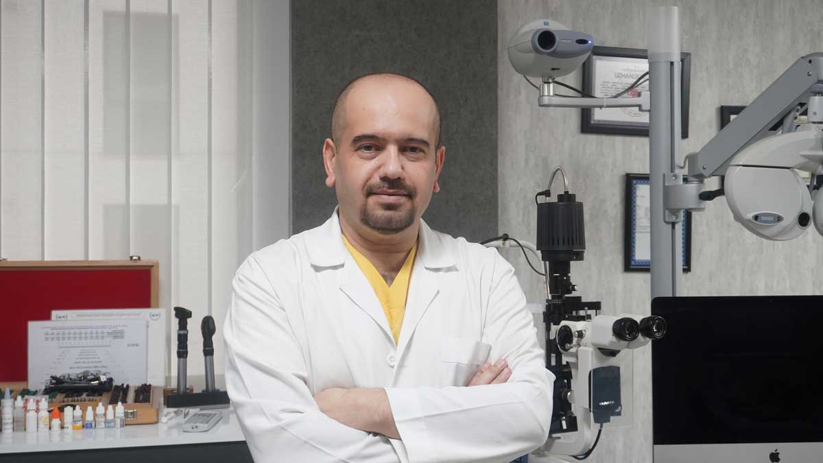 Assoc. Prof. Fatih Cakir Gundogan, MD — Eye Doctor in his clinic in Kayseri, Türkiye