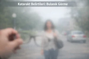 Katarakt nedeniyle oluşan bulanık görmeyi temsil eden görüş alanı