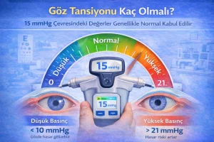Göz tansiyonu kaç olmalıdır? Normal göz içi basıncı aralığını gösteren bilgilendirici görsel