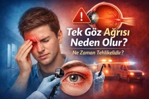 Tek göz ağrısı neden olur ve ne zaman tehlikelidir sorusunu anlatan featured görsel