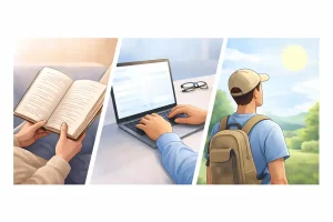 Yaşam tarzına göre mercek seçimi; dış ortam, bilgisayar ve yakın iş ikonları; monofokal-EDOF-multifokal seçenekleri