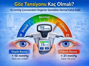 Göz tansiyonu kaç olmalıdır? Normal göz içi basıncı aralığını gösteren bilgilendirici görsel